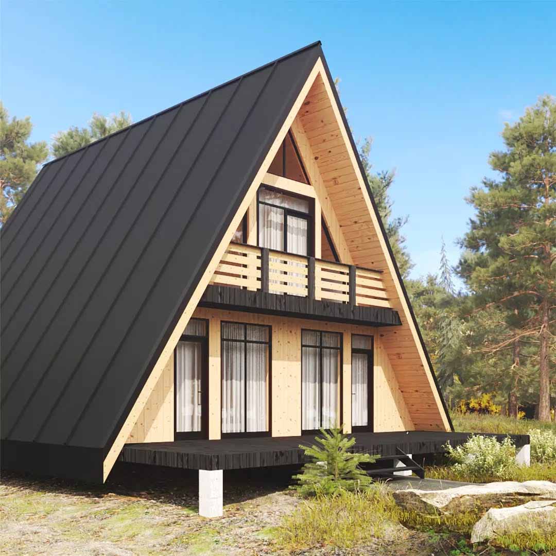 Проект a-frame "Дом А25" для строительства в Гродно и Беларуси.