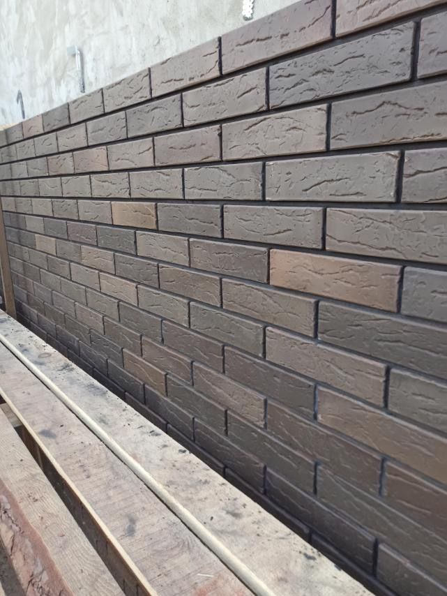 Фасад из клинкерного кирпича Графит