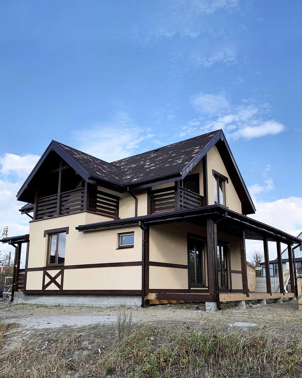 Готовый дом: Каркасный дом в стиле фахверк в г. Островец в г. Островец