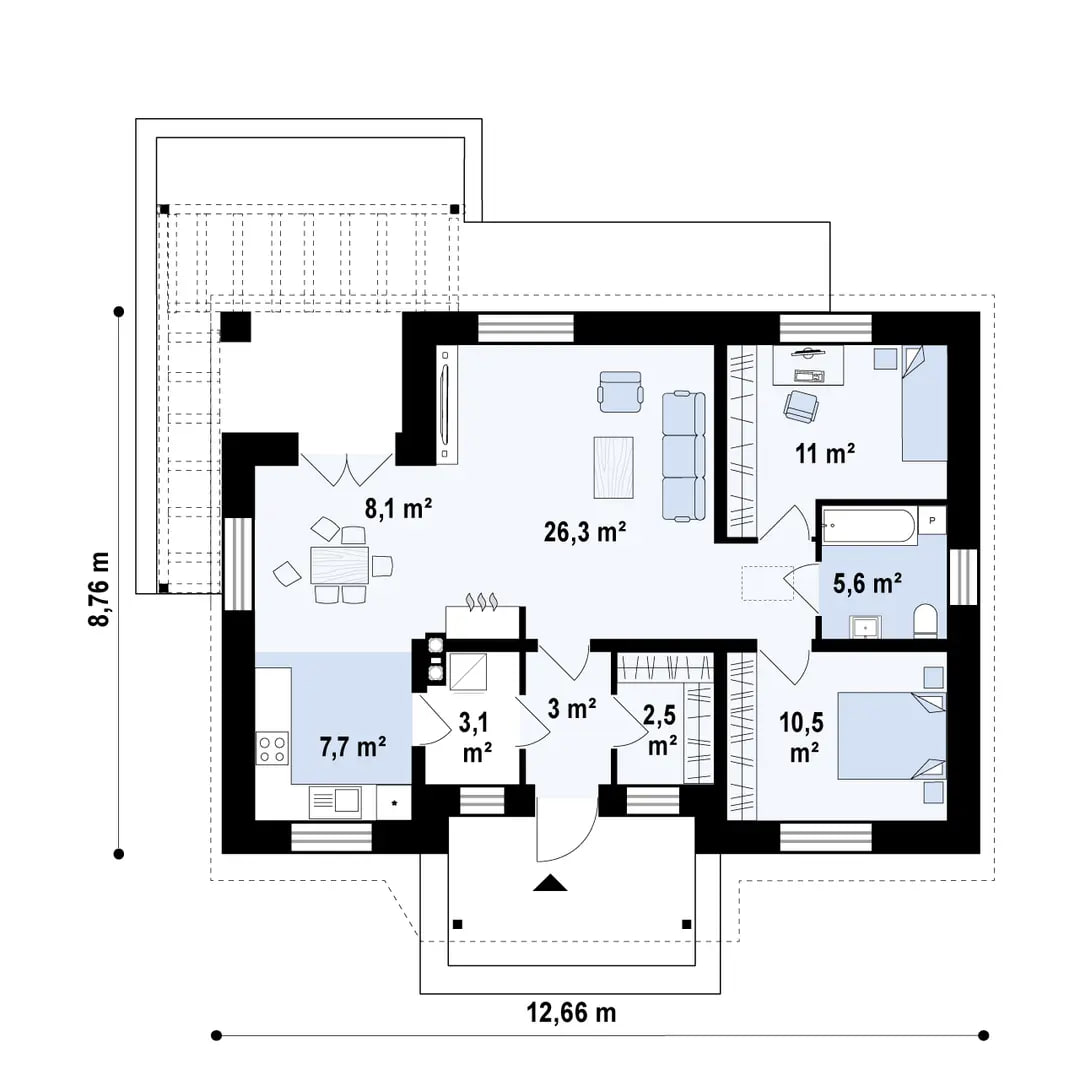 Дом Z136 - Дом до 100м² фото 3.