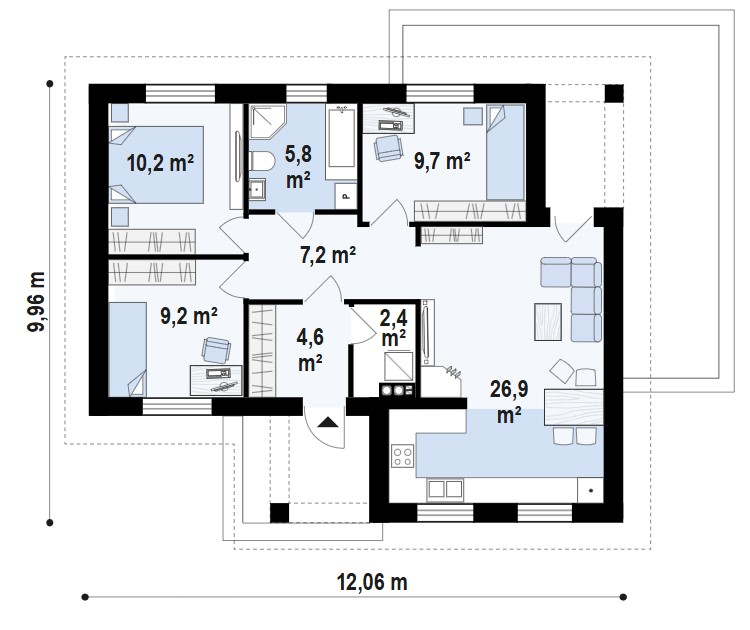 Дом Z15 - Дом до 100м² фото 3.