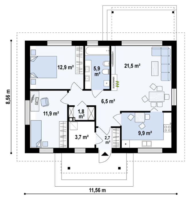 Дом Z253 - Дом до 100м² фото 3.
