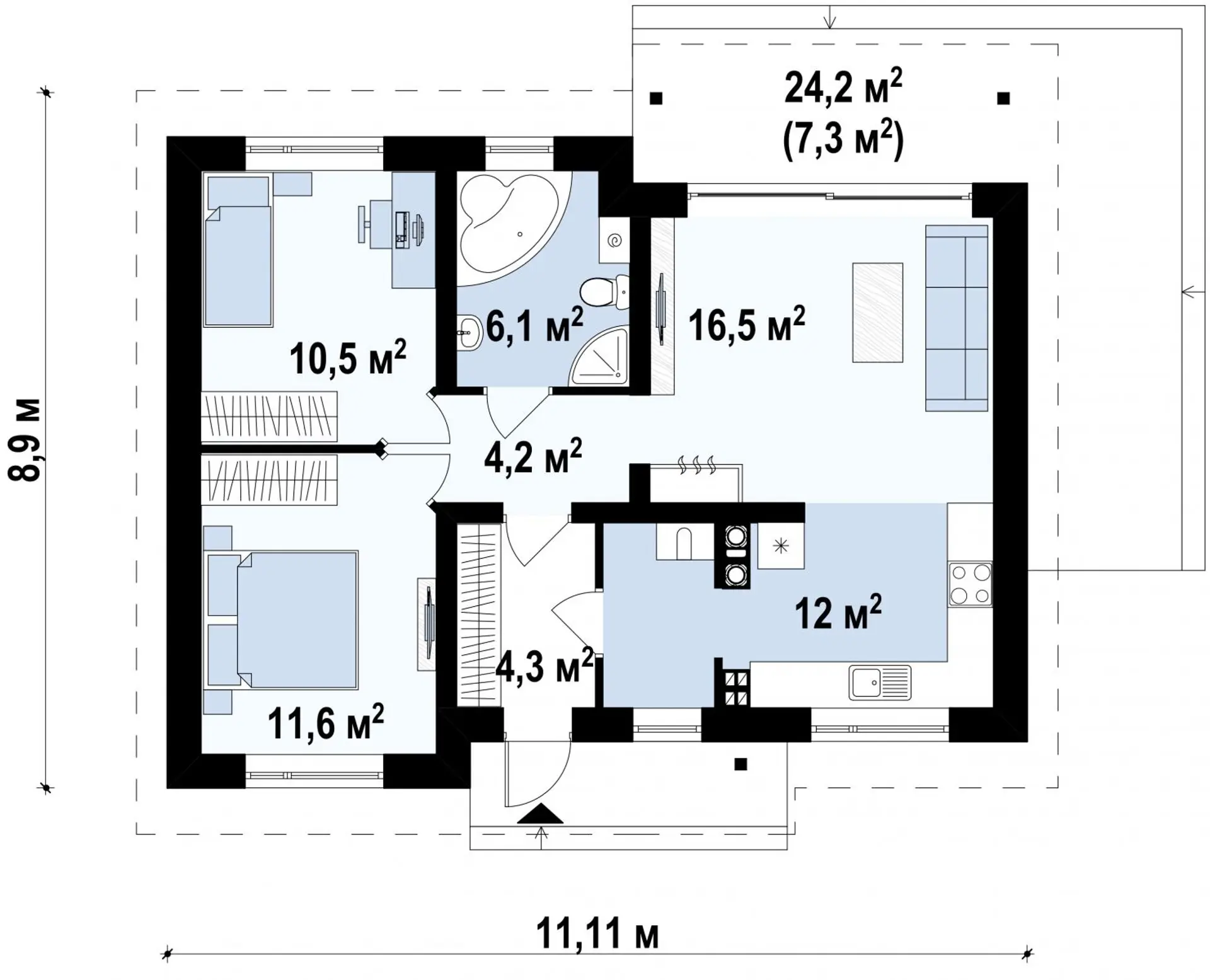Дом Z262 - Дом до 100м² фото 3.