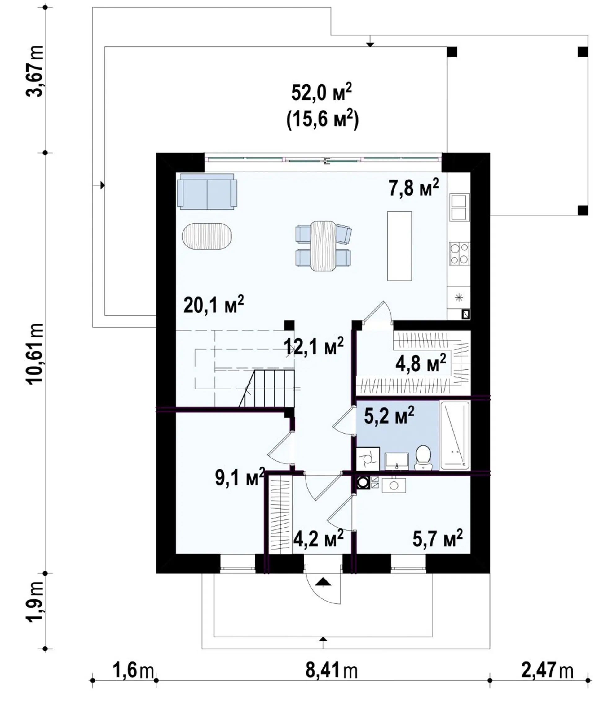 Дом Z440 - Дом до 100м² фото 6.