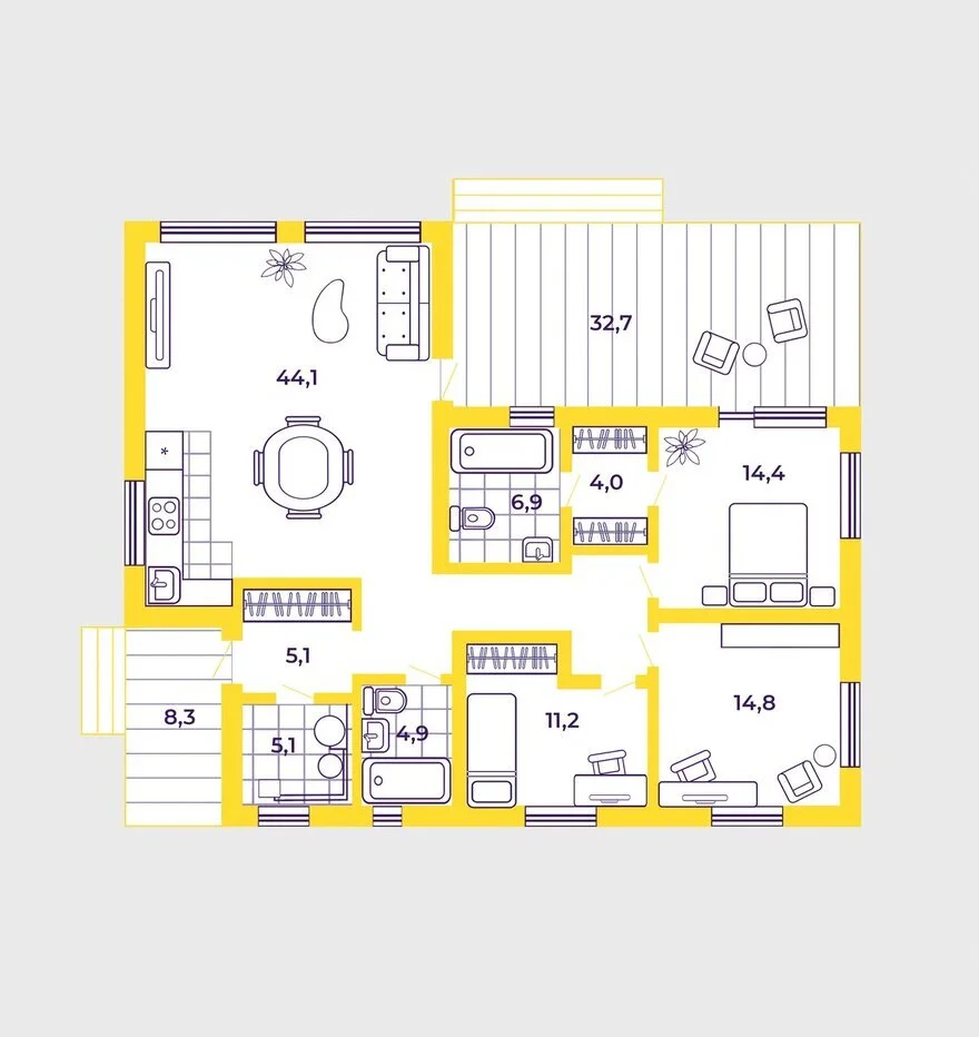 Дом Грон - Дом от 100м² фото 5.