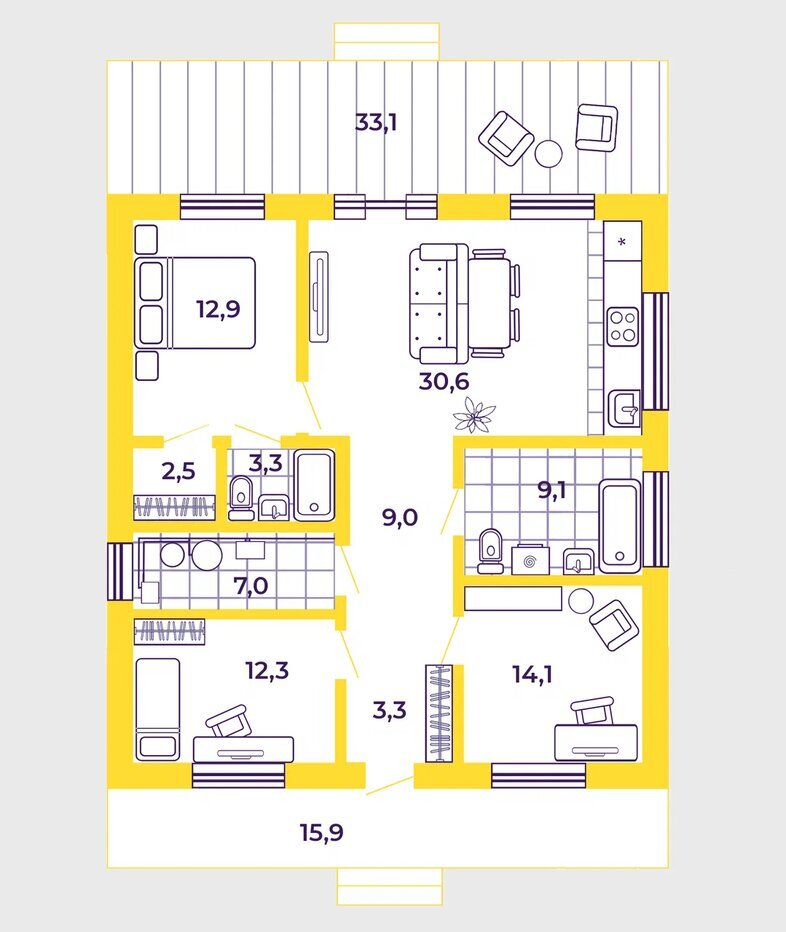 Дом Нордбор - Дом от 100м² фото 4.