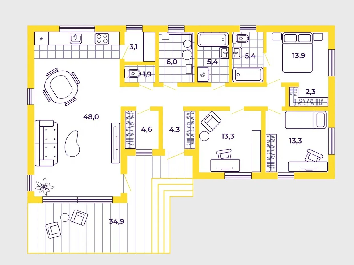 Дом Вингер - Дом от 100м² фото 4.