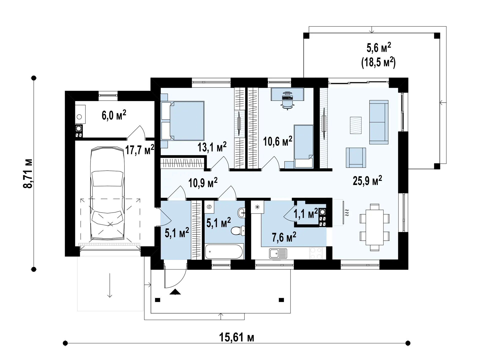 Дом Z259 - Дом от 100м² фото 3.