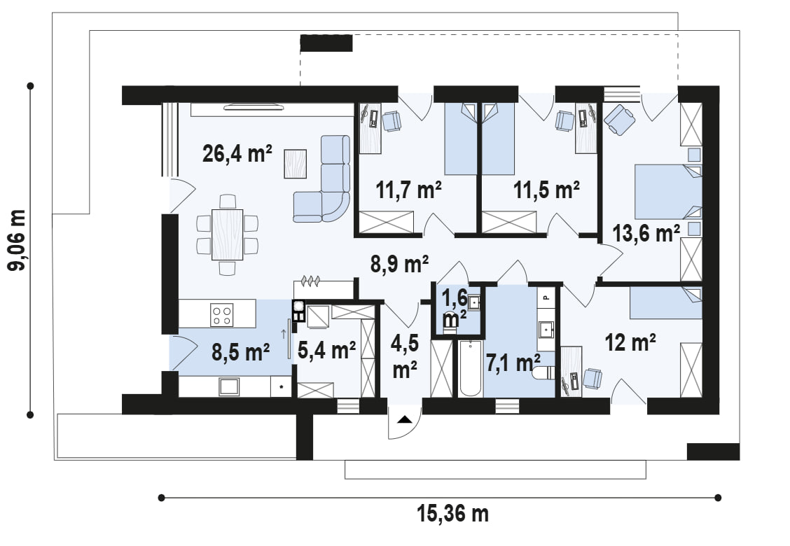 Дом Z509 - Дом от 100м² фото 4.