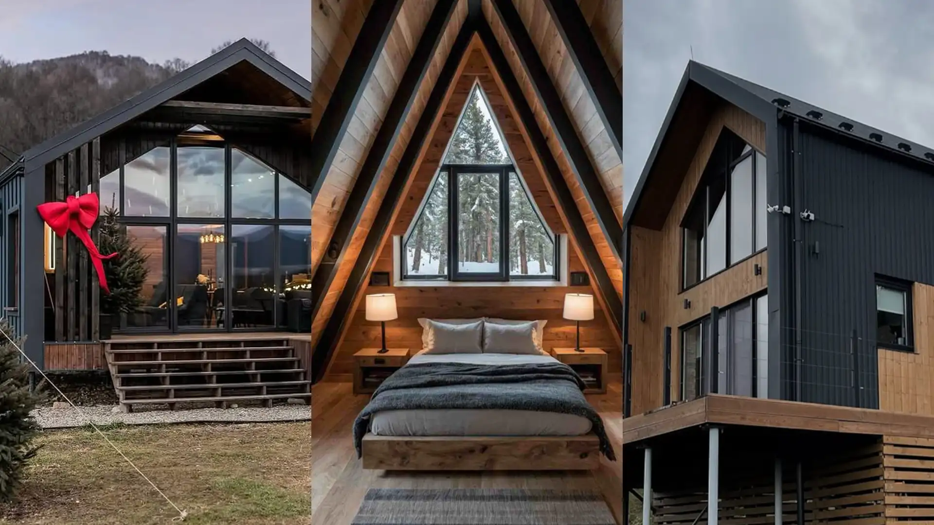 Современные дома A-frame и барнхаус для арендного бизнеса